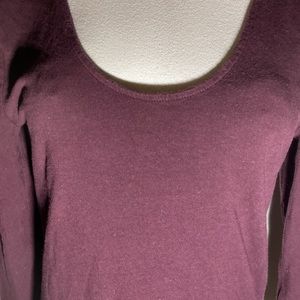 Gap Bodysuit Leotard Size L Burgundy 2 Snaps at crotch Scoop Neck 3/4 sleeves